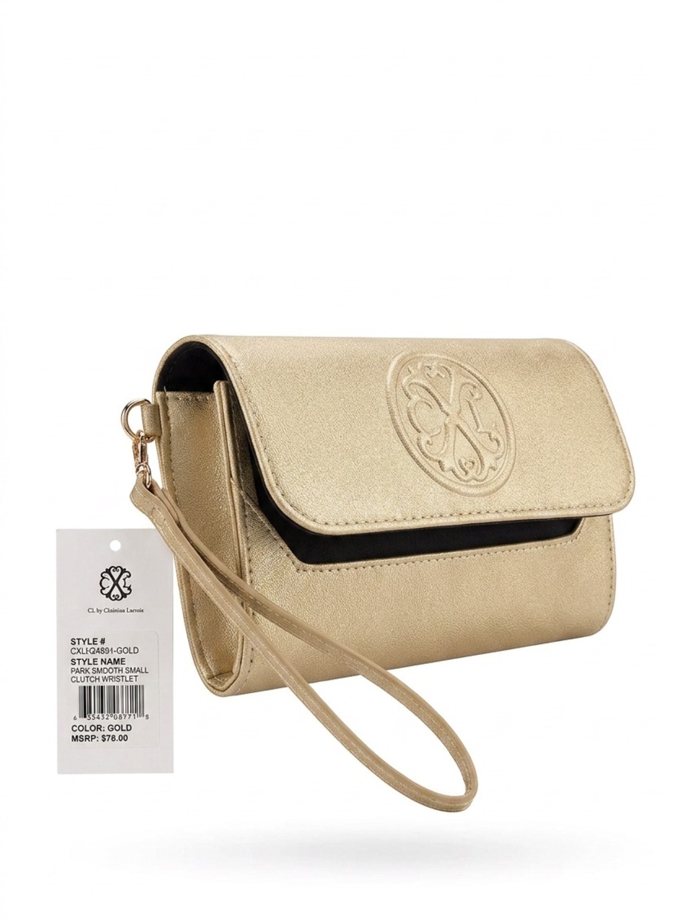 Christian Lacroix Metallic Gold Wristlet Clutch